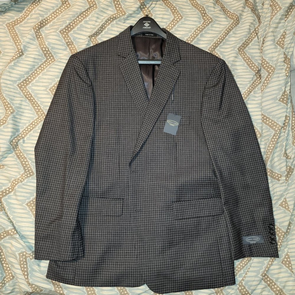 NWT Pronto Uomo Portfolio 46 Regular Brown Plaid Sport Coat